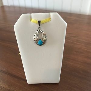 Black hills gold and SS Turquoise pendant